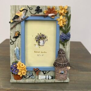 Giftco Secret Garden Picture Frame 3.5 X 5 in Daffodil Flowers Art Birds Cottage